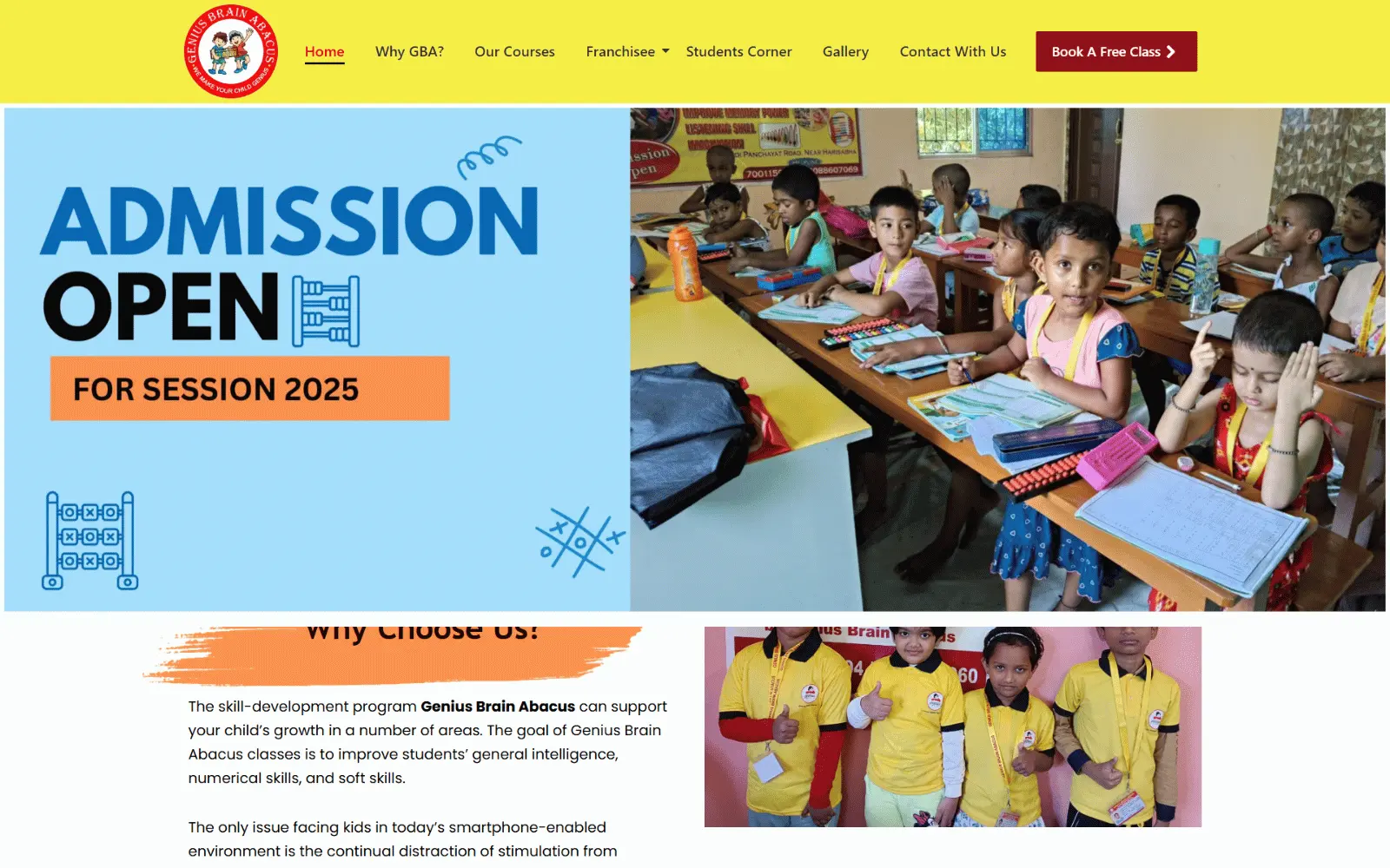 Genius Brain Abacus education website
