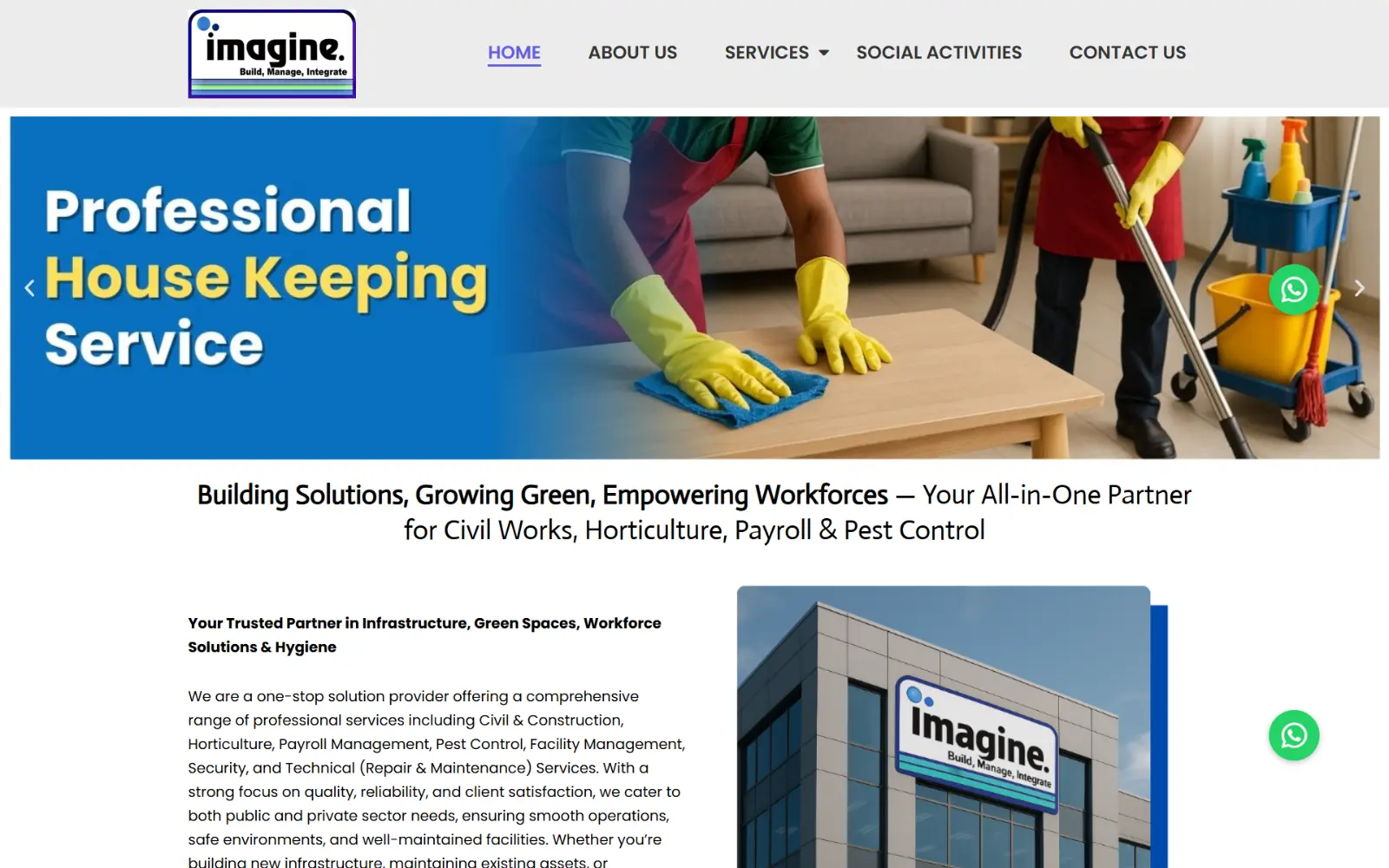 Imagine Service corporate website